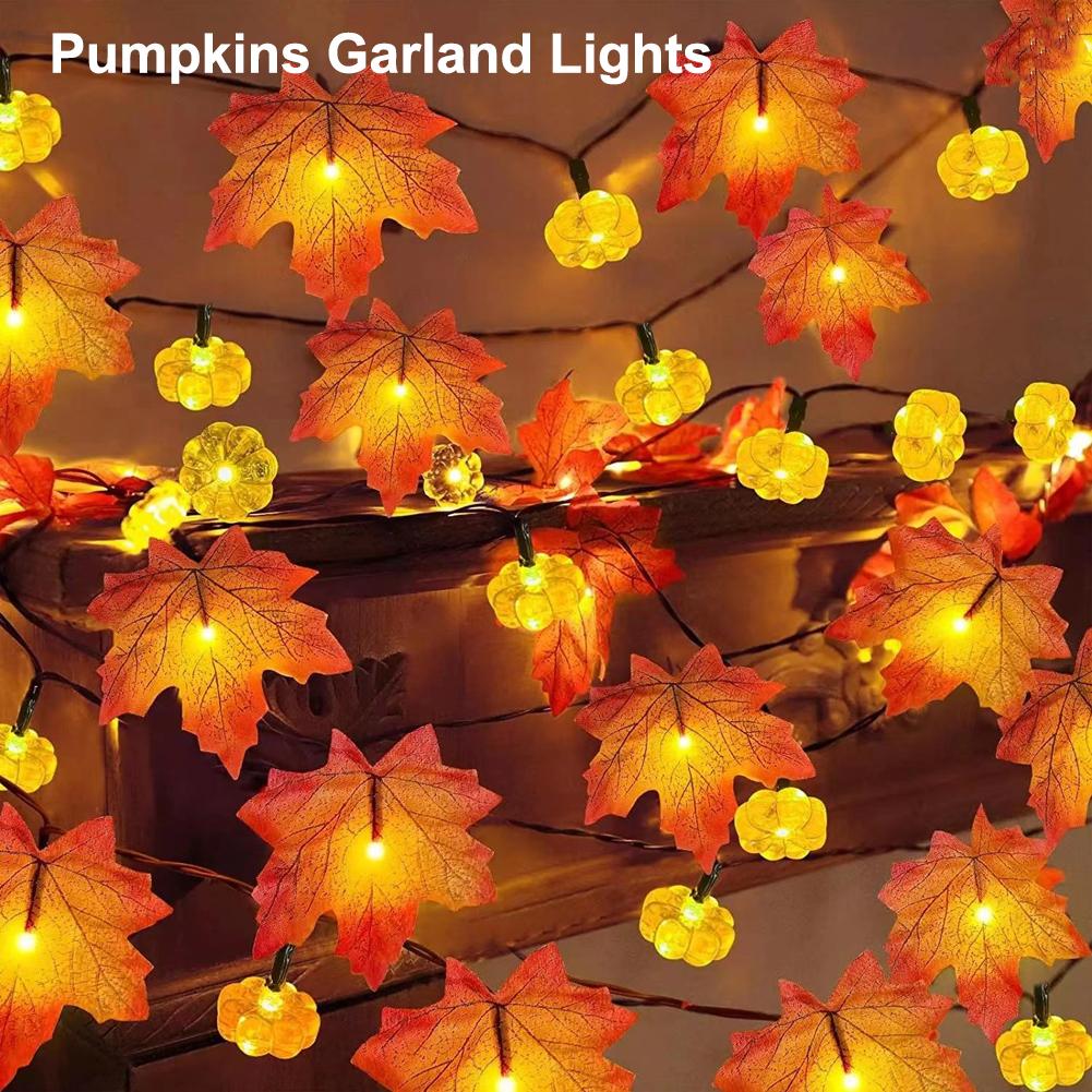 Led Fairy String Lights - ไฟประดับฮาโลวีนรูปฟักทอง 10 ดวง แบบ DIY ใช้แบตเตอรี่