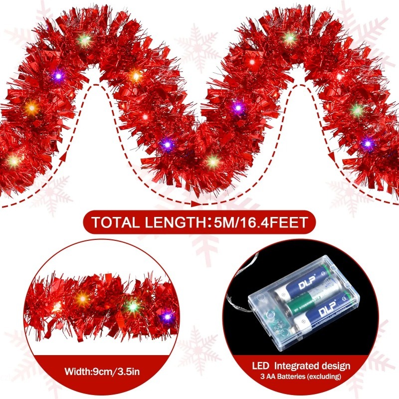 พวงมาลัยประดับคริสต์มาส 1 ชิ้น - Tinsel Garland Decoration บทวิจารณ์และราคา
