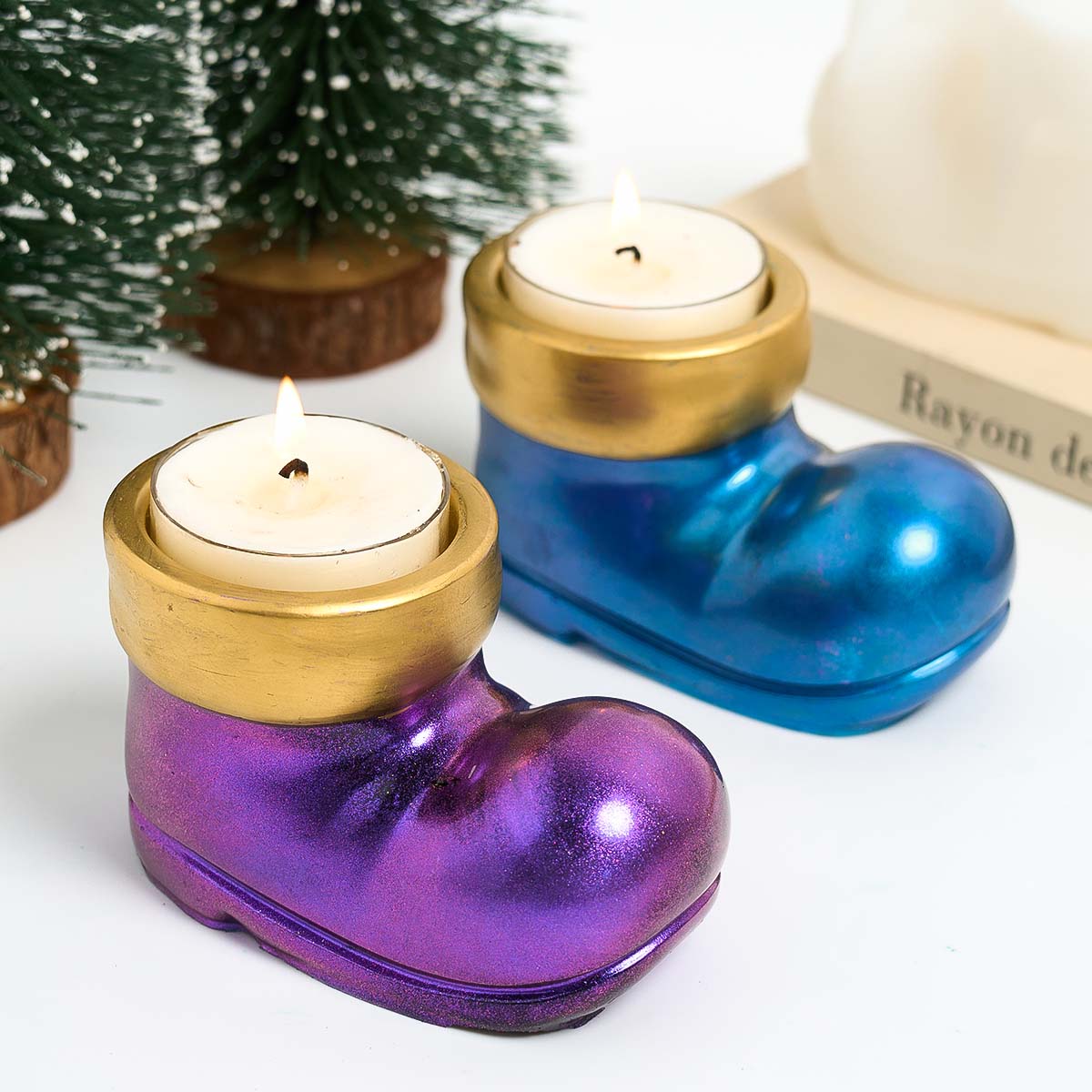 คริสต์มาสรองเท้ารองเท้าเชิงเที - Holiday Candle Set บทวิจารณ์และราคา
